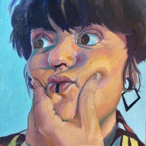 Original oil portrait painting by Spanish artist Diana MArnova