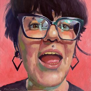 Original oil portrait painting by Spanish artist Diana MArnova