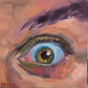 Original oil portrait painting by Spanish artist Diana MArnova