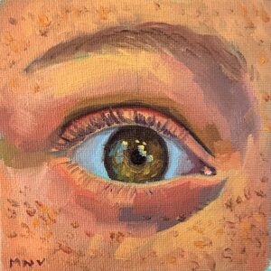 Original oil portrait painting by Spanish artist Diana MArnova
