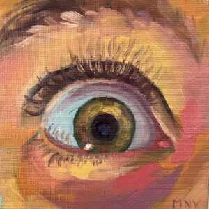 Original oil portrait painting by Spanish artist Diana MArnova