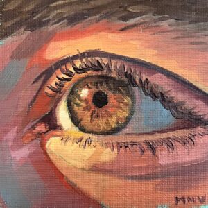 Original oil portrait painting by Spanish artist Diana MArnova