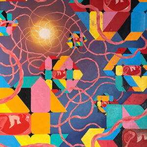 surreal oil painting "los no nacidos" by Spanish artist Diana Marnova